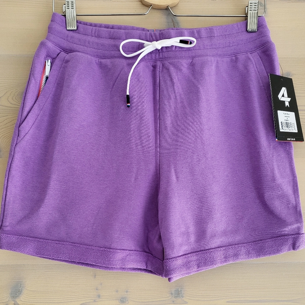 NWT FourLaps Oversized Rush Sweat Shorts Elastic Drawstring Lavendar Purple S